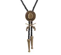 vepoty Western Bolo Tie Cowboy Double Pendant Hat Riding Fashion Accessories Metal Necktie
