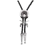 vepoty Western Bolo Tie Cowboy Double Pendant Hat Riding Fashion Accessories Metal Necktie
