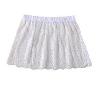vepoty Women Lace Shirt Extender Half Slip Mini Underskirt Hemline Adjustable Layering Shirt Extender Fake Lower Sweep White