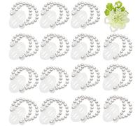 vepoty Wrist Corsage Bands 16pcs DIY Pearl Wrist Bands Elastic Wedding Wrist Corsages Bracelets for Wedding Party Prom Bride