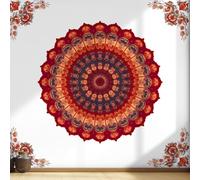 VePret Large Boho Mandala Wall Decals Peel and Stick, Flowers Indian Vintage Symmetric Wall Stickers, Removable Vinyl Home Decor Art for Bedroom Living Room Classroom Office