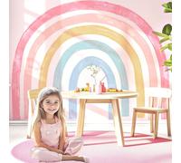 VePret Large Boho Rainbow Wall Decals Peel and Stick, Large Watercolor Fabric Wall Stickers, Removable Rainbow Home Decor Art for Children's Baby Boys Girls Nursery Bedroom Living Room Classroom