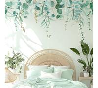 VePret Large Hanging Vines Wall Decals Peel and Stick, Eucalyptus Plants Greenery Wall Stickers, Removable Vinyl Home Decor Art for Bedroom Living Room Classroom Office