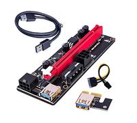 VER009 USB 3.0 PCI-E Riser VER 009S Express 1X 4x 8x 16x Extender Riser Adapter Card SATA 15pin To 6 Pin Power Cable (Color : Black 60CM)