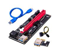 VER009 USB 3.0 PCI-E Riser VER 009S Express 1X 4x 8x 16x Extender Riser Adapter Card SATA 15pin To 6 Pin Power Cable (Color : Blue 60CM)