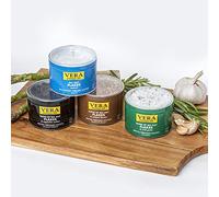 Vera 4-Pack VERA SEA Salt Flakes Black -Smoked -Garlic-Natural 70G , Gourmet Salts from Cyprus Crystal Flakes, Kosher Certified