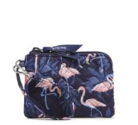 Vera Bradley Cotton Clip & Zip Mini Pouch Wallet, Flamingo Party, One Size