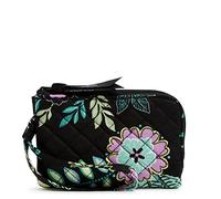 Vera Bradley Cotton Double Zip Id Case Wallet with RFID Protection, Island Garden - Recycled Cotton, One Size