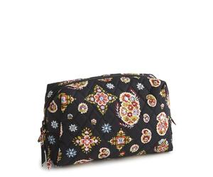 Vera Bradley Cotton Medium Cosmetic, Northern Star Sky, One Size, High Quality Cotton Medium Makeup Bag