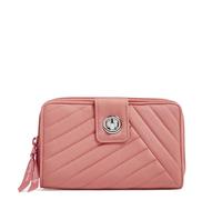 Vera Bradley Cotton Turnlock Wallet with RFID Protection, Terra Cotta Rose, Terra Cotta Rose
