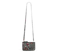 Vera Bradley Cotton Wallet Crossbody Purse with RFID Protection, Perennials Noir Dot, One Size