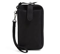 Vera Bradley Men's Smartphone Wristlet with RFID Protection, Black-Recycled Cotton, One Size