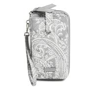 Vera Bradley Performance Twill Large Smartphone Wristlet with RFID Protection, Cloud Gray Paisley, One Size