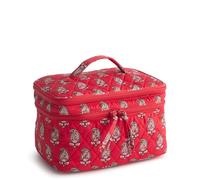 Vera Bradley Premium Cotton Brush Up Cosmetic Case, Flowering Paisley Goji Berry