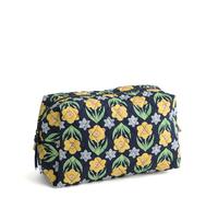 Vera Bradley Premium Cotton Large Cosmetic Makeup Bag, Daffodils, Daffodils