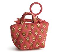Vera Bradley Premium Cotton Original Tote Bag Charm, Tiny Poppies