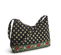 Vera Bradley Premium Cotton Post Shoulder Bag, Vibrant Black, One Size