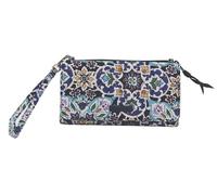 Vera Bradley RFID Wallet Wristlet Crossbody Bag in Cotton, Lisbon Medallion Cool