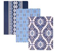 Vera Bradley Set of 3 Soft Bound 6" x 8.5" Mini Stitched Theme Notebooks (Cambridge Blues)