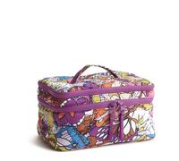 Vera Bradley Women's Nylon Brush Up Cosmetic Case Makeup Bag, Flutter, One Size