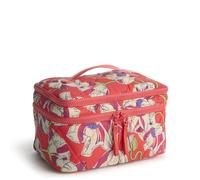 Vera Bradley Women's Featherweight Brush Up Cosmetic Case Makeup Bag, Swirling Poppies, One Size