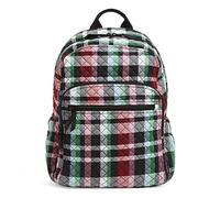 Vera Bradley Women's Campus Backpack, Bookbag, Ribbons Plaid-Recycled Cotton, One Size
