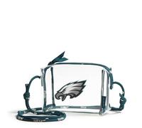 Vera Bradley Women's Clear NFL Crossbody Bag Purse, Philadelphiaeaglesongreen/Blackbandana, One Size