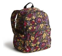 Vera Bradley Women's Cotton Bancroft Backpack Bookbag, Midnight Garden Paisley, One Size