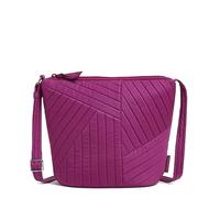 Vera Bradley Women's Cotton Bucket Crossbody Purse, Dark Raspberry, One Size