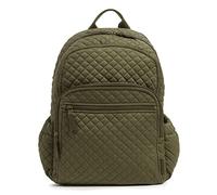 Vera Bradley Women's Cotton Campus Backpack, Climbing Ivy Green - Recycled Cotton, One Size