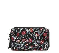 Vera Bradley Women's Cotton Deluxe Travel Wallet with RFID Protection Accessory, Perennials Noir, One Size