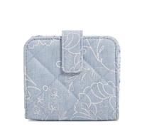 Vera Bradley Women's Cotton Finley Small Wallet with RFID Protection, Sweet Garden Lace, One Size