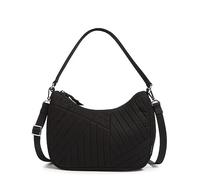 Vera Bradley Women's Cotton Frannie Crescent Crossbody Purse, Black, One Size