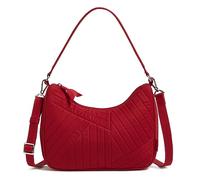Vera Bradley Women's Cotton Frannie Crescent Crossbody Purse, Cardinal Red