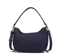 Vera Bradley Women's Cotton Frannie Crescent Crossbody Purse, Classic Navy - Recycled Cotton, One Size