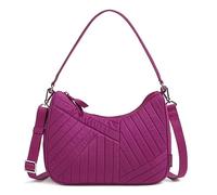 Vera Bradley Women's Cotton Frannie Crescent Crossbody Purse, Dark Raspberry, One Size