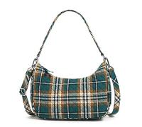 Vera Bradley Women's Cotton Frannie Crescent Crossbody Purse, Orchard Plaid, One Size