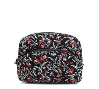 Vera Bradley Women's Cotton Large Cosmetic Makeup Organizer Bag, Perennials Noir, One Size