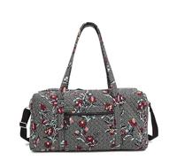 Vera Bradley Women's Cotton Large Travel Duffel Bag, Perennials Noir Dot, One Size