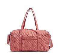 Vera Bradley Women's Cotton Large Travel Duffel Bag, Terra Cotta Rose - Recycled Cotton, One Size