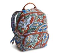 Vera Bradley Women's Cotton Mini Banbury Backpack Bookbag, Flowers + Feathers, One Size