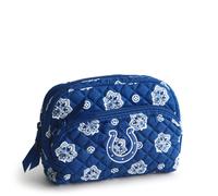Vera Bradley Women's Cotton Nfl Medium Cosmetic Makeup Organizer Bag (Multiple Teams Available), Indianapoliscoltsonblue/Whitebandana, One Size