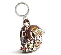 Vera Bradley Women's Cotton Original Backpack Bag Charm Key Ring, Marrakesh Vines Cream, One Size