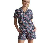 Vera Bradley Women's Cotton Pajama Short Sleeve Button-up Shirt Top, Flamingo Garden, M