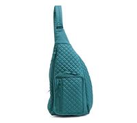 Vera Bradley Women's Cotton Sling Backpack Bookbag, Forever Green - Recycled Cotton, One Size