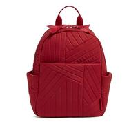 Vera Bradley Women's Cotton Small Backpack Bookbag, Cardinal Red, One Size