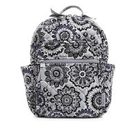 Vera Bradley Women's Cotton Small Backpack Bookbag, Tranquil Medallion - Recycled Cotton, One Size, Cotton Small Backpack