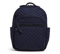 Vera Bradley Women's Cotton Small Backpack Bookbag, True Navy, One Size