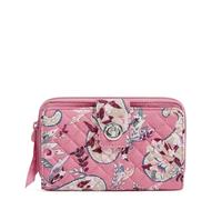 Vera Bradley Women's Cotton Turnlock Wallet with RFID Protection, Botanical Paisley Pink, One Size