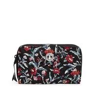 Vera Bradley Women's Cotton Turnlock Wallet with RFID Protection, Perennials Noir, One Size